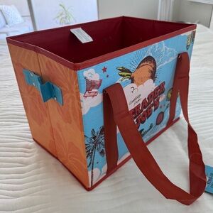 Trader Joe's stand up collapsible grocery tote bag, NWT